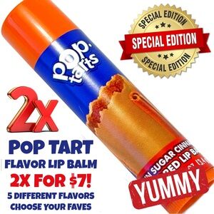 Authentic 2X POP TART Flavored Lip softening balm’s BROWN SUGAR CINNAMON